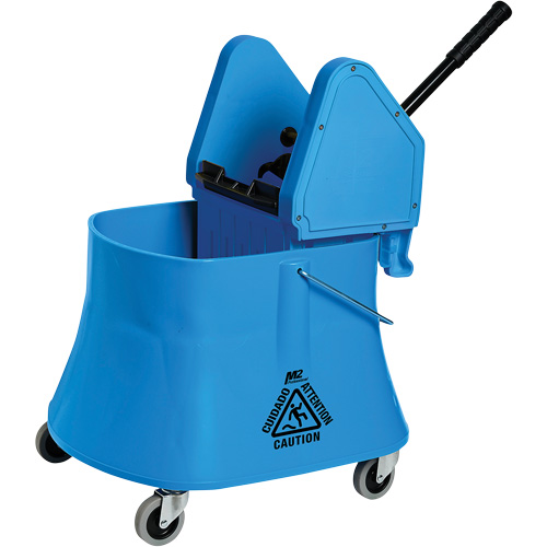 Champ Bucket & Wringer Combo, Down Press, 10 US Gal.(40 Quart), Blue R.M.G. Prévention