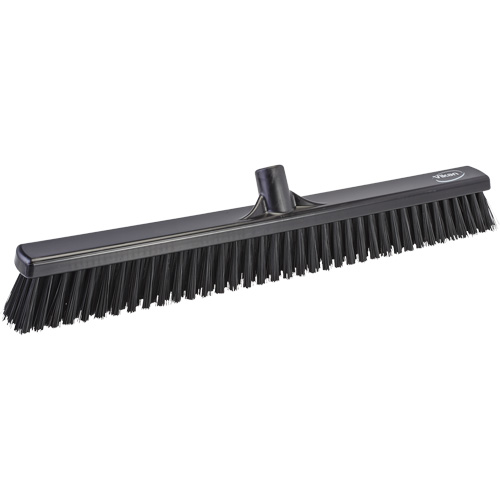 Combo Bristle Push Broom Head, Coarse/Fine Bristles, 24", Polyester, Black R.M.G. Prévention