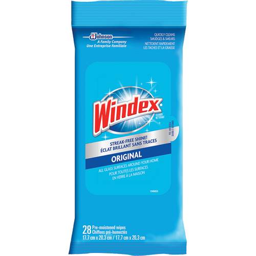 Lingettes nettoyantes pour verre et surfaces de Windex, Sachets R.M.G. Prévention