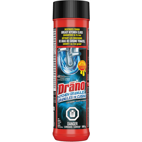Granules nettoyantes pour drain d&eacute;vier de cuisine de Drano R.M.G. Prévention
