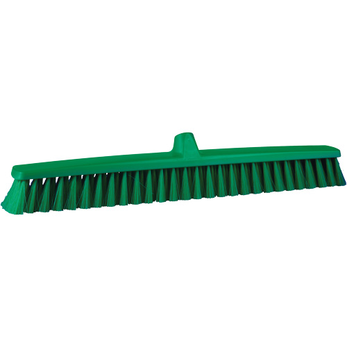 ColorCore Push Broom, Fine Bristles, 24", Polypropylene, Green R.M.G. Prévention
