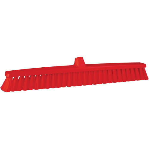 ColorCore Push Broom, Fine Bristles, 24", Polypropylene, Red R.M.G. Prévention