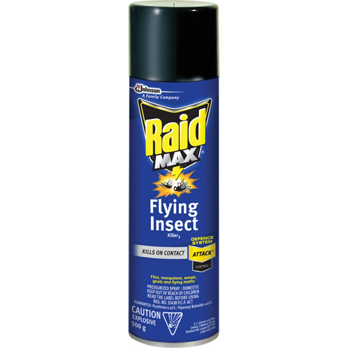 Insecticide contre les insectes volants Raid Max, 500 g, Canette a&eacute;rosol, &agrave; base de solvant R.M.G. Prévention