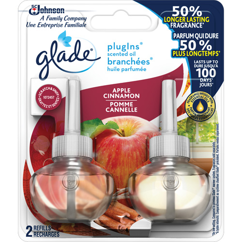 Glade&reg; PlugIns&reg; Scented Oil Refills, Apple Cinnamon, Cartridge R.M.G. Prévention