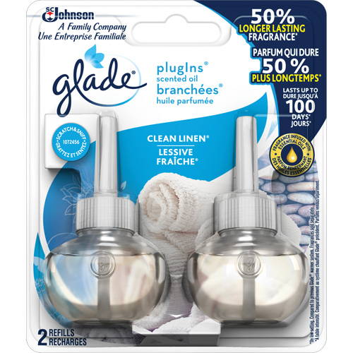 Glade&reg; PlugIns&reg; Scented Oil Refills, Clean Linen&reg;, Cartridge R.M.G. Prévention