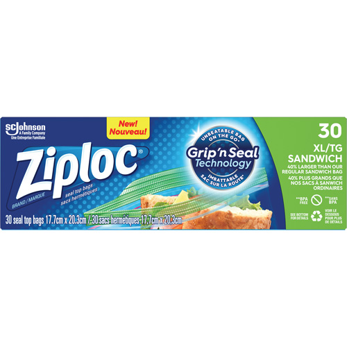 Sacs &agrave; sandwichs Ziploc R.M.G. Prévention