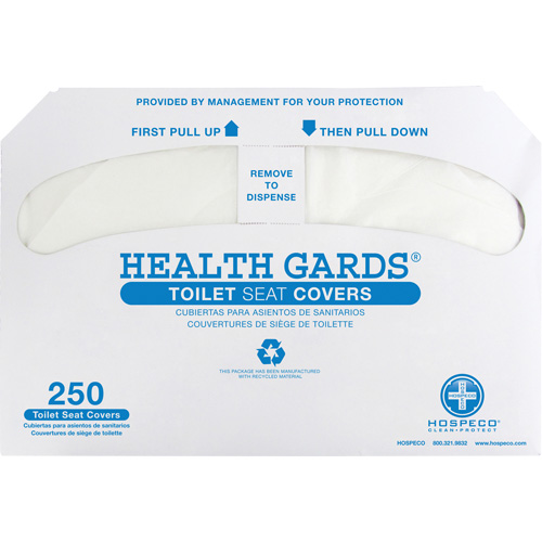 Couvre-si&egrave;ges de toilettes pli&eacute;s en deux Health Gards R.M.G. Prévention