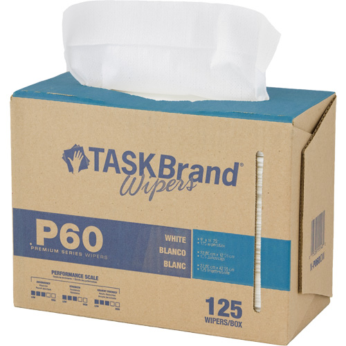 Chiffons de premi&egrave;re qualit&eacute; P60 TaskBrand, Tout usage, 16-3/4" lo x 8-1/4" la R.M.G. Prévention