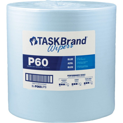 Chiffons de premi&egrave;re qualit&eacute; P60 TaskBrand, Tout usage, 13" lo x 12" la R.M.G. Prévention