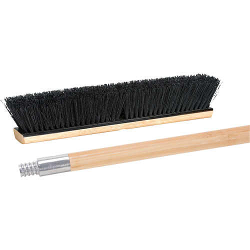 Push Broom with Metal-Threaded Handle, 24", Medium, Tampico Bristles R.M.G. Prévention