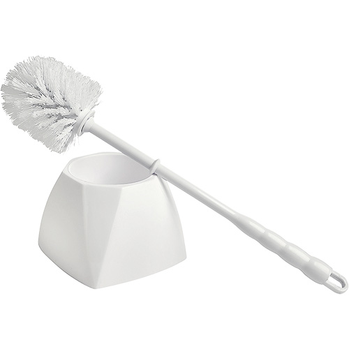 Brosse &agrave; cuvettes avec coupelle, 15-1/2" l, Soies Polypropyl&egrave;ne, Blanc R.M.G. Prévention