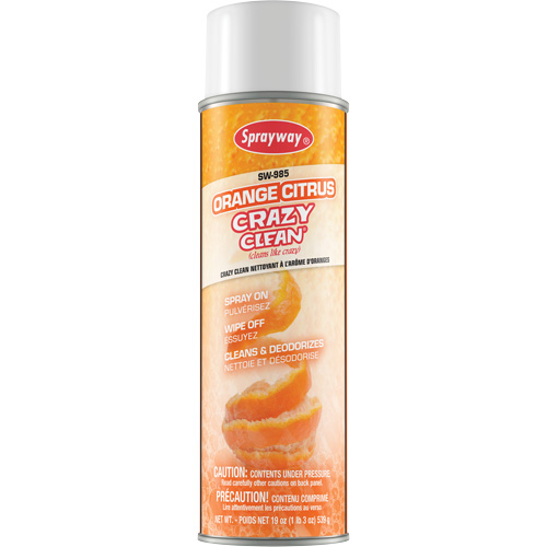 Nettoyant &agrave; l'ar&ocirc;me d'oranges Crazy Clean, 19 oz liq., Canette a&eacute;rosol R.M.G. Prévention