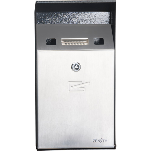 Cendrier, Montage mural, Acier inoxydable, Capacit&eacute; 1 Litre, Hauteur 11-4/5" R.M.G. Prévention