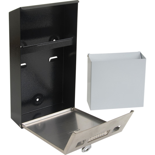 Cendrier, Montage mural, Acier inoxydable, Capacit&eacute; 1 Litre, Hauteur 11-4/5" R.M.G. Prévention