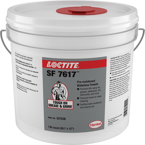 Essuie-mains industriels SF 7617, 130 lingettes, 12" x 9-1/2" R.M.G. Prévention