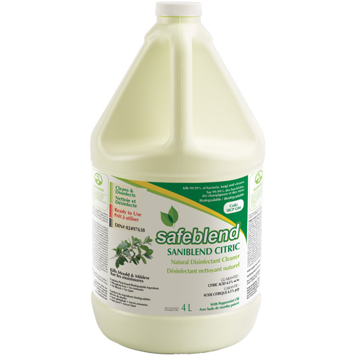 Nettoyant d&eacute;sinfectant CITRIC &agrave; l'huile de menthe poivr&eacute;e, 4 L, Cruche R.M.G. Prévention