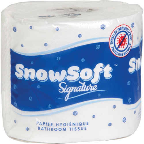 Papier hygi&eacute;nique de premi&egrave;re qualit&eacute; Snow Soft, 2 Pli, 600 Feuilles/Rouleu, Longueur 145', Blanc R.M.G. Prévention