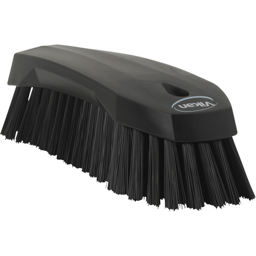 Large Angled Hand Brush, Stiff Bristles, 8" Long, Black R.M.G. Prévention
