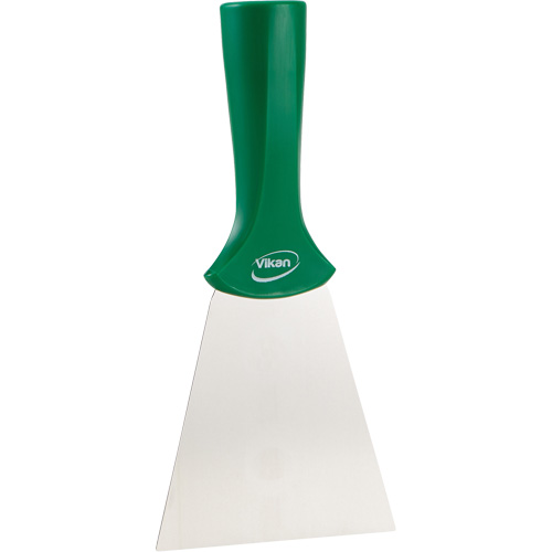 Grattoir en acier inoxydable avec poign&eacute;e montable sur manche, Vert, 4" la x 8" lo R.M.G. Prévention