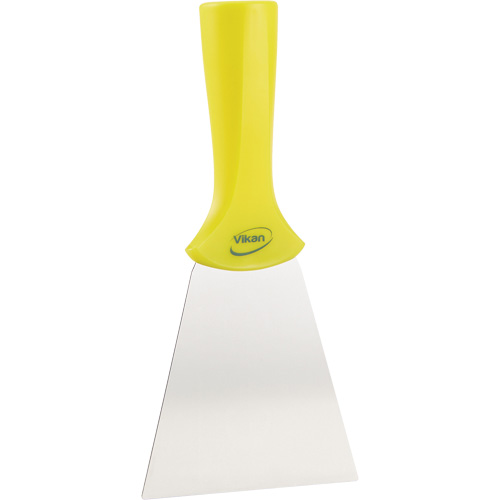 Grattoir en acier inoxydable avec poign&eacute;e montable sur manche, Jaune, 4" la x 8" lo R.M.G. Prévention