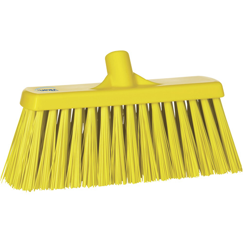 Heavy-Duty Push Broom, Stiff Bristles, 13", Polyester, Yellow R.M.G. Prévention