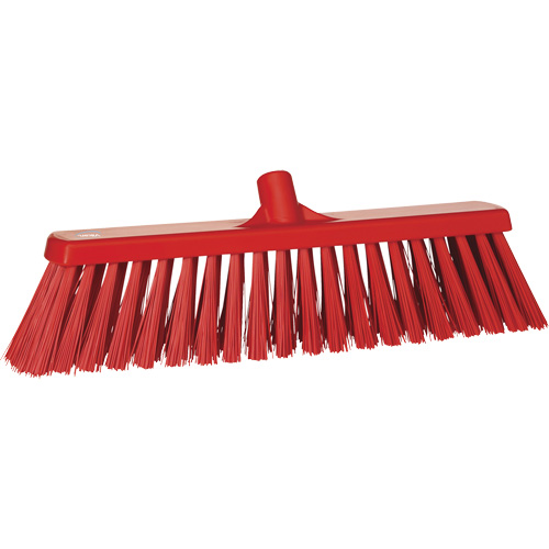 Heavy-Duty Push Broom, Stiff Bristles, 20", Polyester, Red R.M.G. Prévention