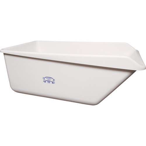 Angled Dump Tub with Drain, Plastic, White R.M.G. Prévention