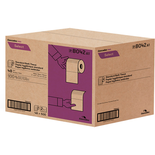 Papier hygi&eacute;nique Pro Select, 2 Pli, 500 Feuilles/Rouleu, Blanc R.M.G. Prévention