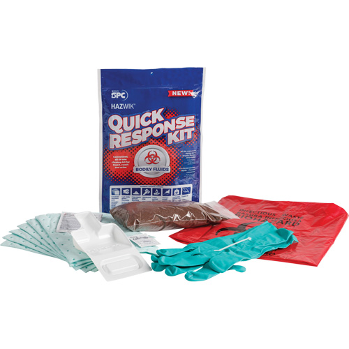 Hazwik&reg; Quick Response Spill Kit for Bodily Fluids, Biohazard, Bag, 0.49 US gal. Absorbancy R.M.G. Prévention