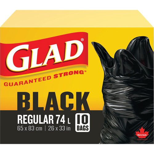 Sacs &agrave; ordures 74 L, R&eacute;gulier, 26" la x 33" lo, Noir R.M.G. Prévention