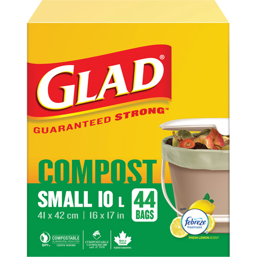 Petits sacs de compostage, R&eacute;gulier, 17" lo x 16" la, Brun, Capacit&eacute; de 10 L (3 gal.) R.M.G. Prévention