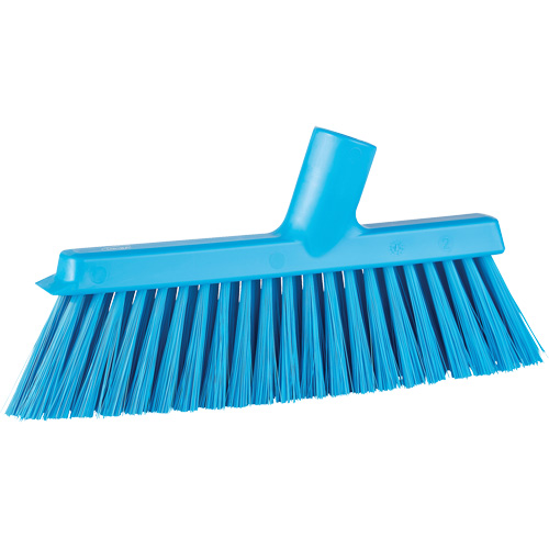 Balai biseaut&eacute; avec pas de vis inclin&eacute;, Crins Moyen, 10", Polyester, Bleu R.M.G. Prévention