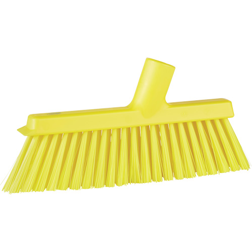 Balai biseaut&eacute; avec pas de vis inclin&eacute;, Crins Moyen, 10", Polyester, Jaune R.M.G. Prévention
