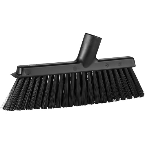 Balai biseaut&eacute; avec pas de vis inclin&eacute;, Crins Moyen, 10", Polyester, Noir R.M.G. Prévention
