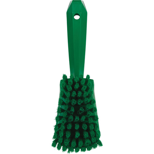 Brosse &agrave; r&eacute;curer avec manche court, Soies Doux, Longueur de 10-1/2", Vert R.M.G. Prévention