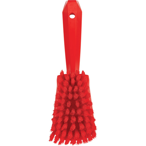 Brosse &agrave; r&eacute;curer avec manche court, Soies Doux, Longueur de 10-1/2", Rouge R.M.G. Prévention
