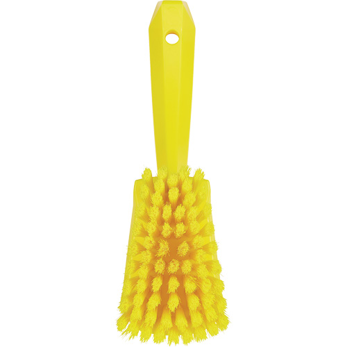 Brosse &agrave; r&eacute;curer avec manche court, Soies Doux, Longueur de 10-1/2", Jaune R.M.G. Prévention