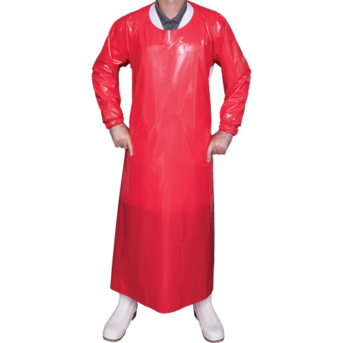 Top Dog 6 Mil. Gown, Large, Red, Polyurethane R.M.G. Prévention