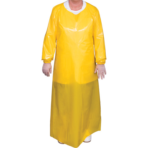Top Dog 6 Mil. Gown, Large, Yellow, Polyurethane R.M.G. Prévention