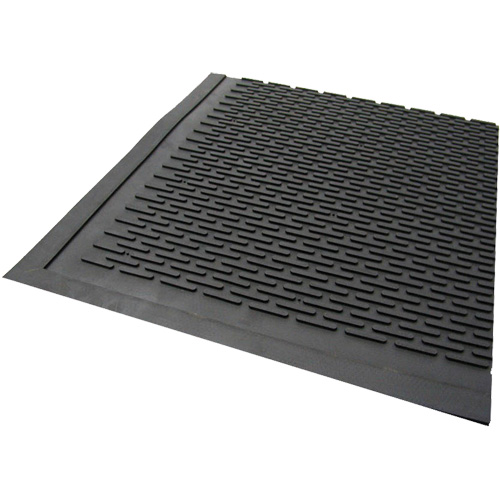 Outdoor Mat, Rubber, Scraper Type, Solid Pattern, 3' x 5', Black R.M.G. Prévention