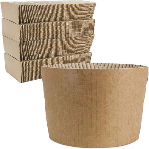 Kraft Coffee Cup Sleeves, Paper, 12 oz. - 20 oz., Brown R.M.G. Prévention