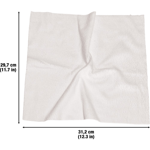 Chiffons lavables pour le nettoyage, Microfibre, Blanc R.M.G. Prévention