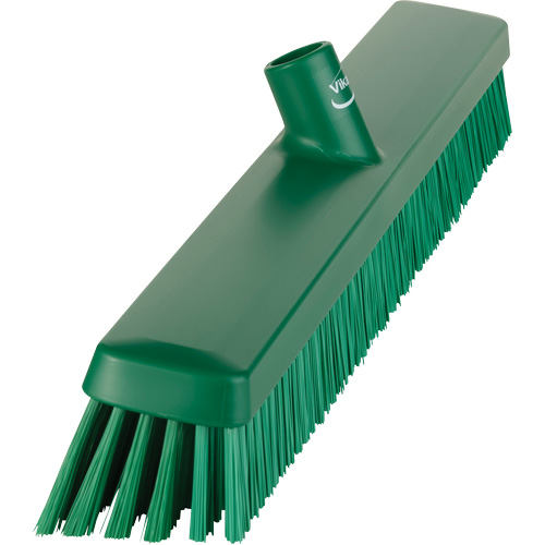 Heavy-Duty Push Broom, Fine/Stiff Bristles, 24", Green R.M.G. Prévention