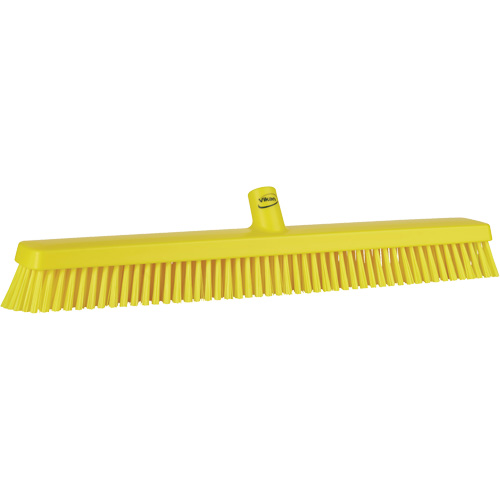 Heavy-Duty Push Broom, Fine/Stiff Bristles, 24", Yellow R.M.G. Prévention