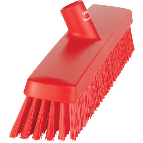 Push Broom Head, Fine/Stiff Bristles, 16-1/2", Polyester/Polypropylene, Red R.M.G. Prévention