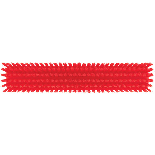 Push Broom Head, Fine/Stiff Bristles, 16-1/2", Polyester/Polypropylene, Red R.M.G. Prévention