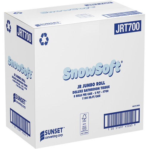 Papier hygi&eacute;nique de luxe Snowsoft, Rouleau G&eacute;ant, 2 Pli, Blanc R.M.G. Prévention