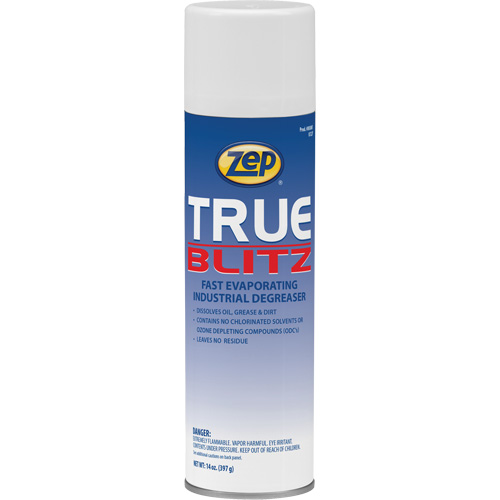 D&eacute;graissant industriel &agrave; &eacute;vaporation rapide True Blitz, 14 oz, Canette a&eacute;rosol R.M.G. Prévention