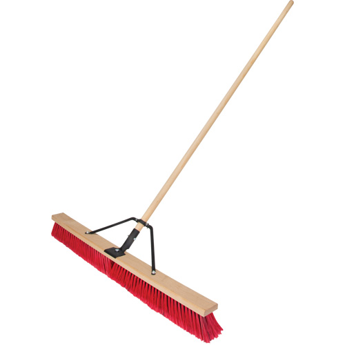 Push Broom with Braced Handle, 36", Medium, PVC Bristles R.M.G. Prévention
