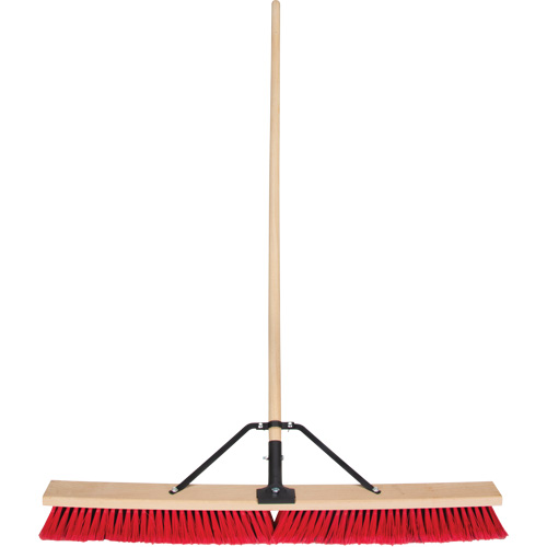 Push Broom with Braced Handle, 36", Medium, PVC Bristles R.M.G. Prévention